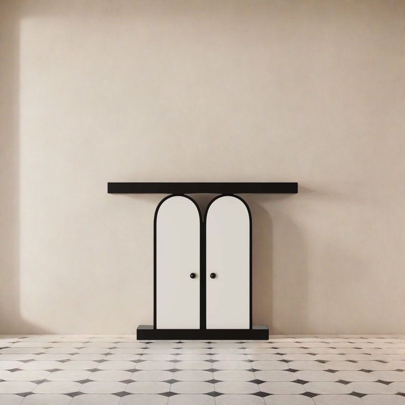 Multi Functional Art Console Table, Black, Black/White