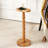 Solid Wood Bean-Shaped End Table,Pedestal Drink Table, Tall Plant Stand-118690958-118690960