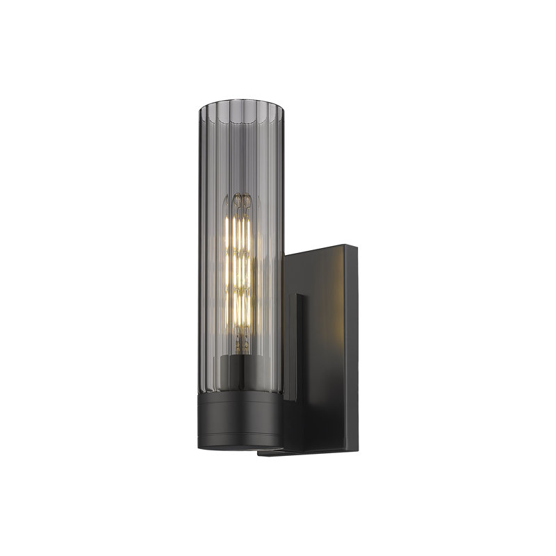 Applique murale 11 po Empire, H 12,63 po x l 5,5 po x P 3,13 po, Plaqué couleur fumée, Noir mat
