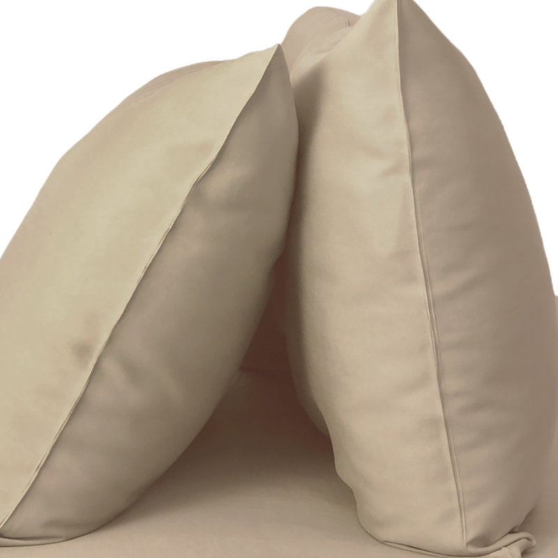 Rayon Sateen - Set of 2, Stone, Standard Pillow: 20" x 26"