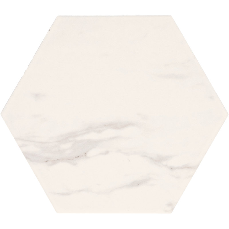 Carreau de sol hexagonal en porcelaine blanche 8 x 9 Itona Tile Stellar (25 pièces par carton) (9,37 pieds carrés par carton)