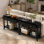 Console étroite en bois avec tiroirs et tablette de rangement, parfaite pour le vestibule, le couloir et le décor de salon en noir