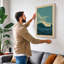 Cresting Wave Japandi - Wrapped Canvas-1191245500-1191245497