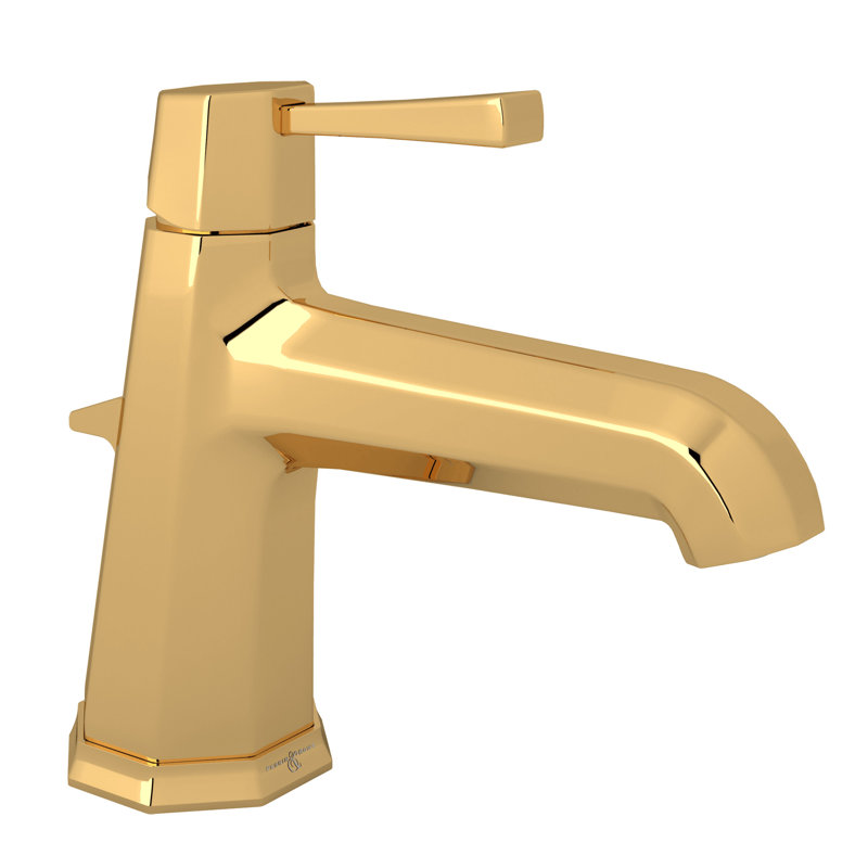 Deco Single Hole Bathroom Faucet with Drain Assembly, English Gold