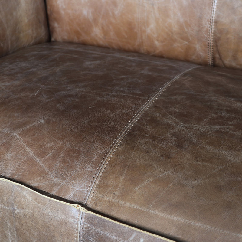 Cuir rétro grain de cuir brun, 2, sans assemblage, attrait élégant avec coussin de siège confortable, 2, assemblage