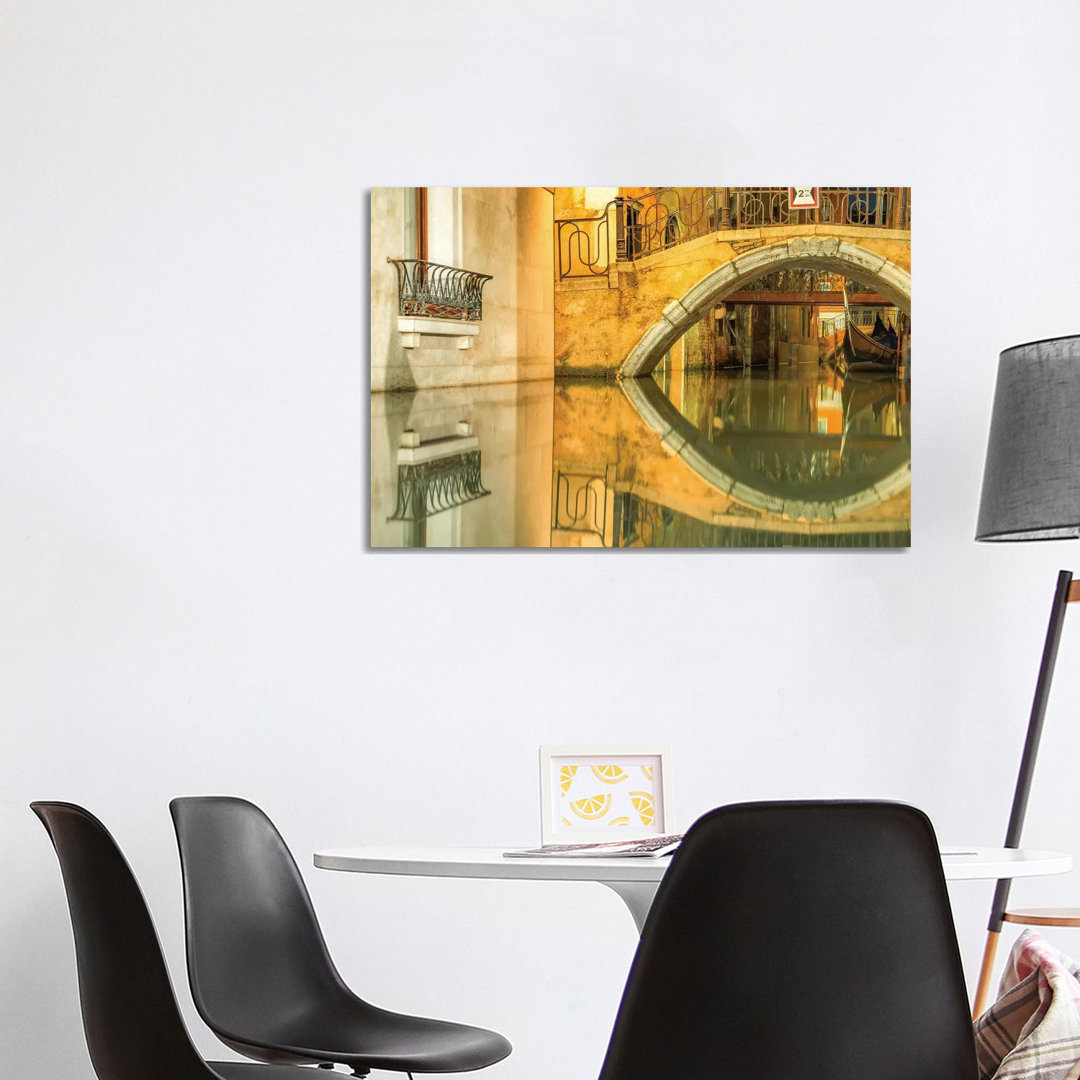 Venice, Italy, Canal Reflection by Mark Paulda - Wrapped Canvas Print