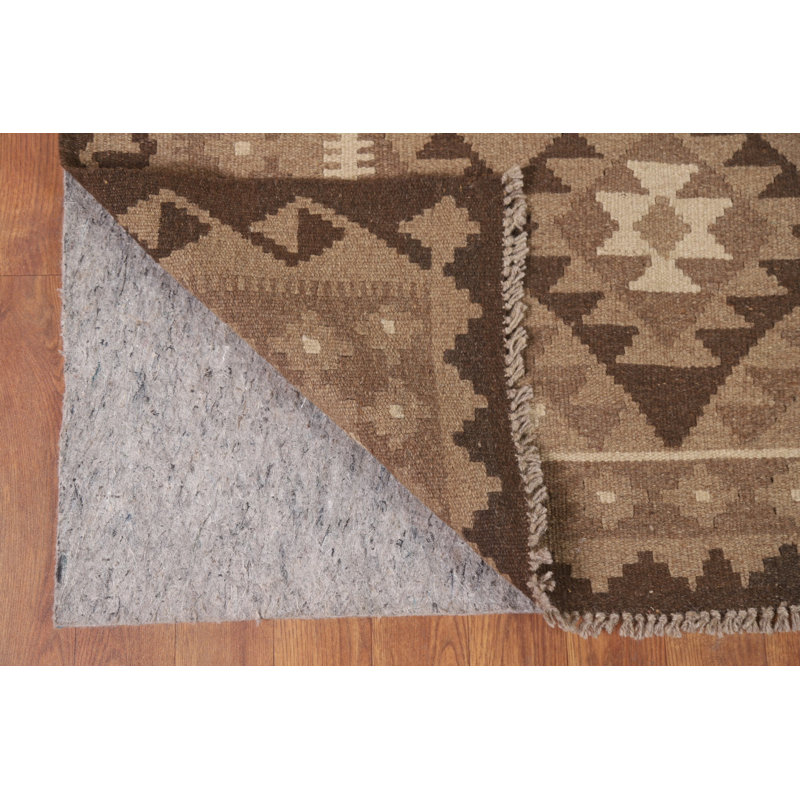Tapis brun en laine réversible kilim 5 x 8