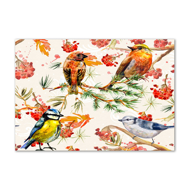 Conifers And Birds - Wrapped Canvas Print