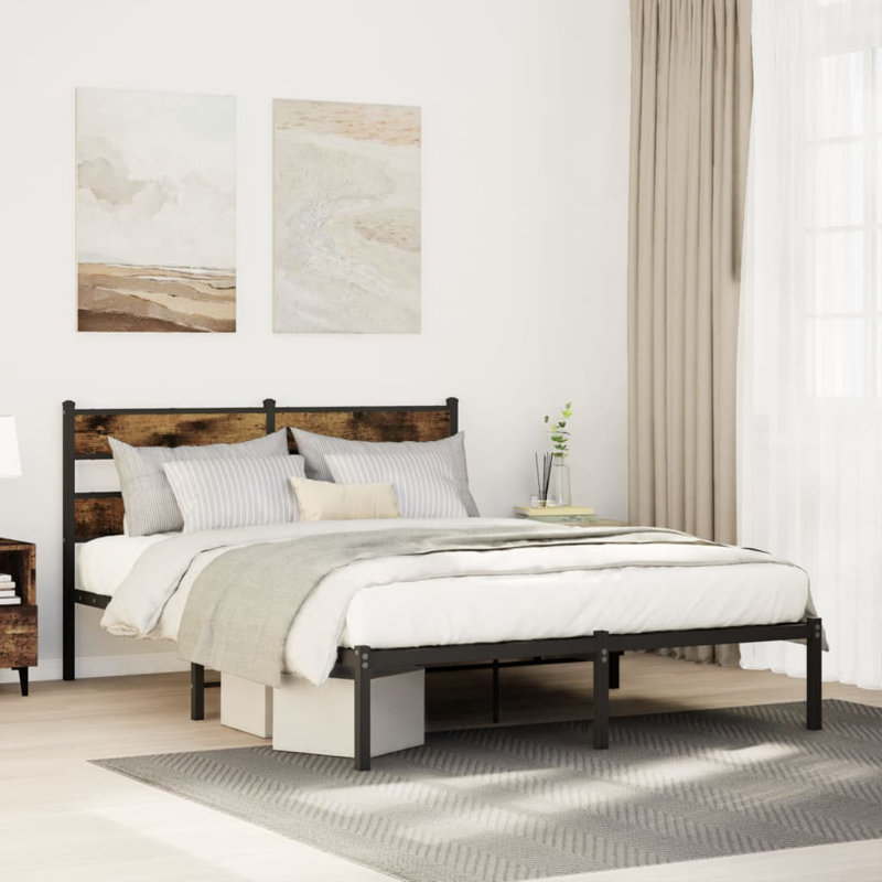 Borough Wharf Bed Frame Without Mattress With Headboard, Smoked Oak, 75 X 190 cm