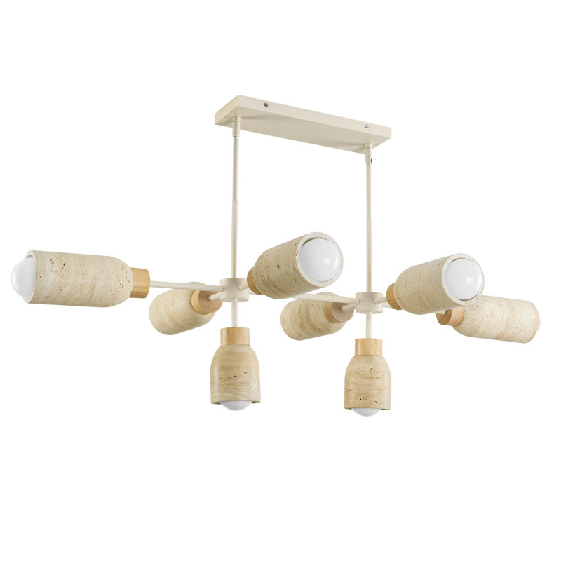Luminaire suspendu Pompéi-Linear, Travertin / huître