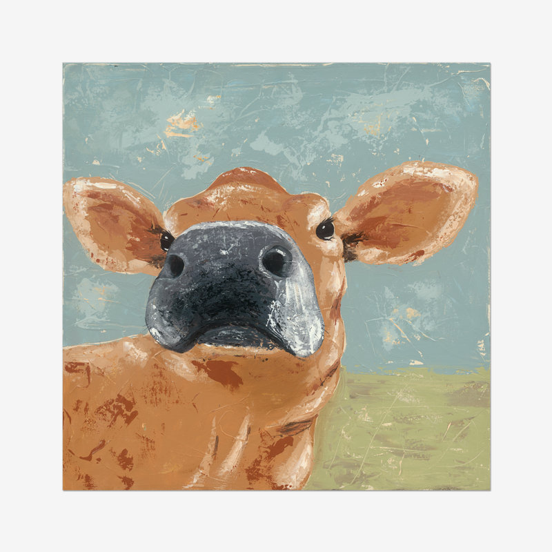 Farm Life-Cow by Jade Reynolds - Painting, Paper Print, 30cm H x 30cm W