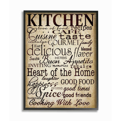 " Words In The Kitchen Off White " Graphic Art Print