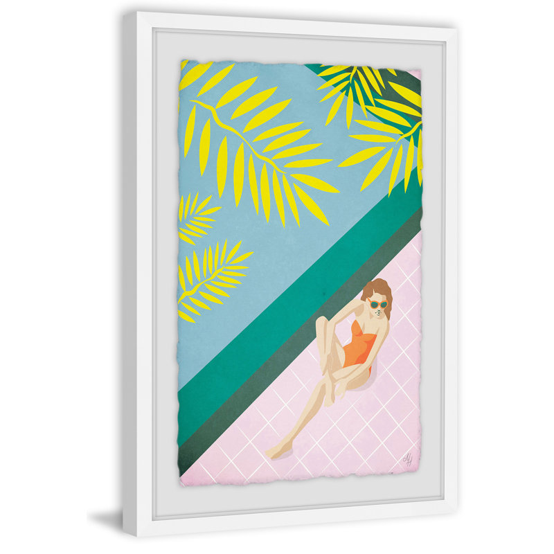 'By the Pool III' Framed Print, 30" H x 20" W x 1.5" D