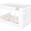 Lit superposé à espace optimisé avec tiroirs et armoire, blanc et confortable pour un usage quotidien