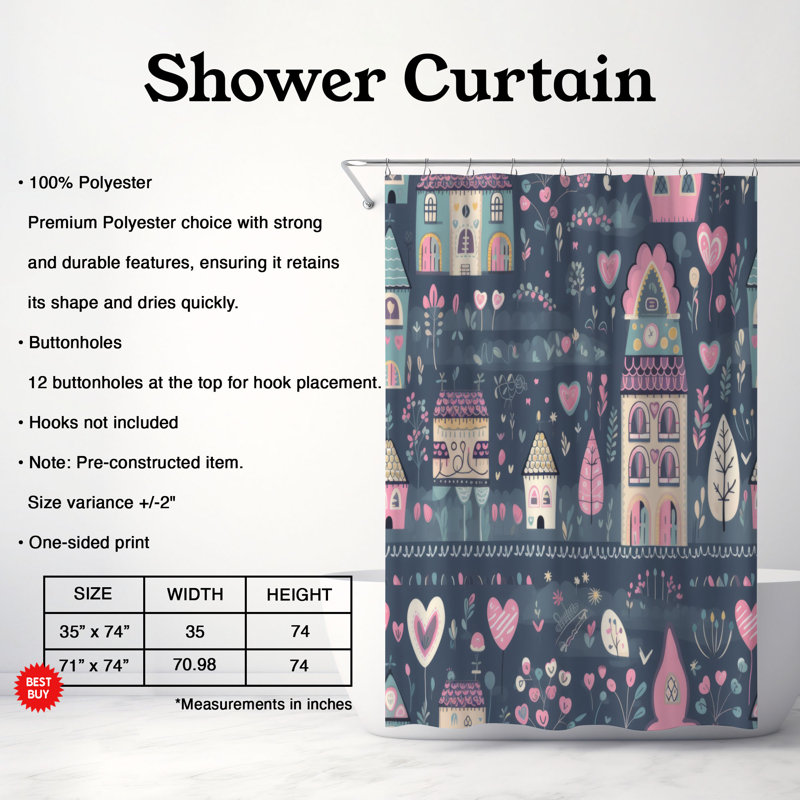 Rideau de douche Boho Hideaway - Premium, H 74 po x l 71 po