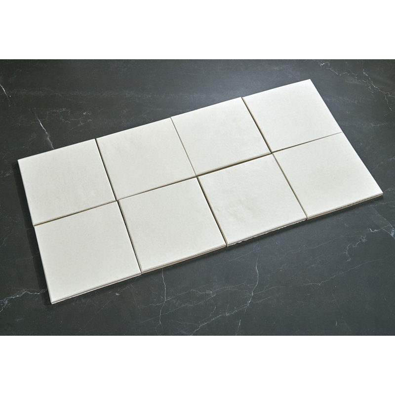 Carreau de porcelaine 7 "x 7" Cement Series, Blanc cassé