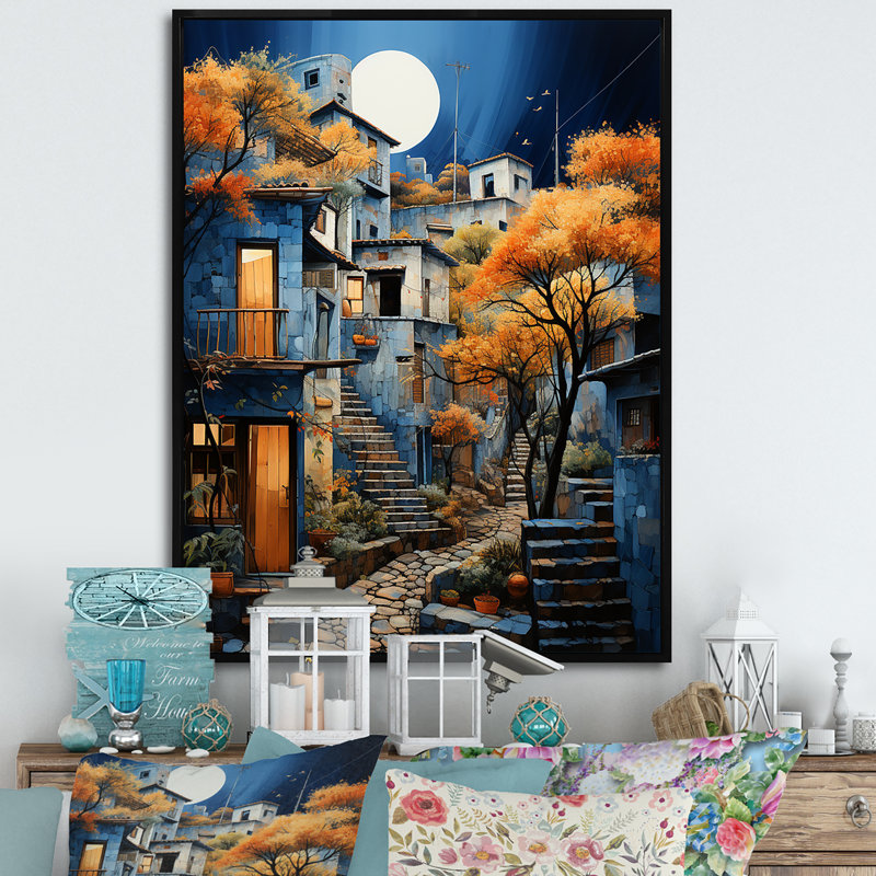 Art mexicain, paysage, odyssée d'Oaxaca II - art mural mexicain, H 40 po x l 30 po x P 1,5 po, Cadre flottant noir