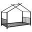 Lit plateforme en métal avec toit classique, sécuritaire et durable pour les chambres d'enfants-909006420