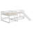 Wood 4 Beds Frame In 1, L-Shaped Full And Twin Size Bunk Bed With Slide, Short Ladde And Full-Length Guardrail-1620710012