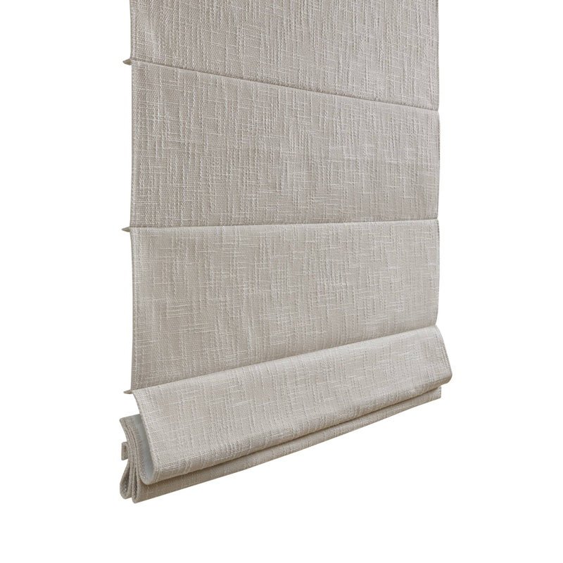 Quincy Blackout Cordless Roman Shade, 35"W x 64"L, Linen