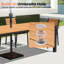 Table de salle à manger d'extérieur rectangulaire de 84 po L avec trou pour parasol et structure en aluminium  -2003037910-2003037929