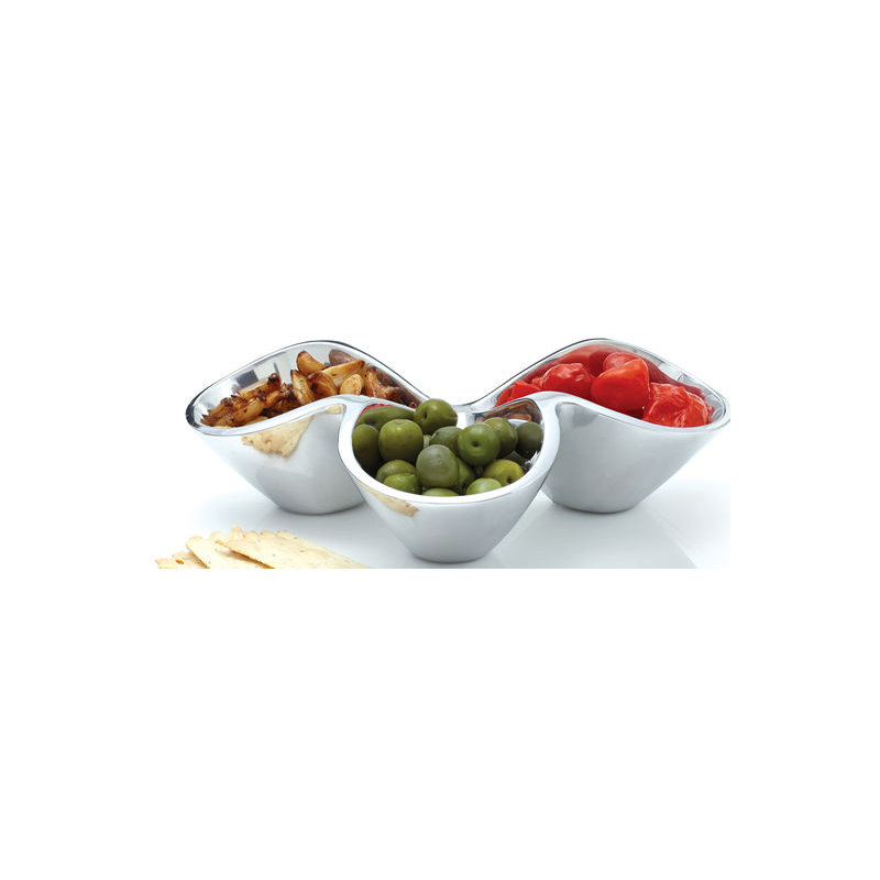 Nambe Bella Triple Condiment Server