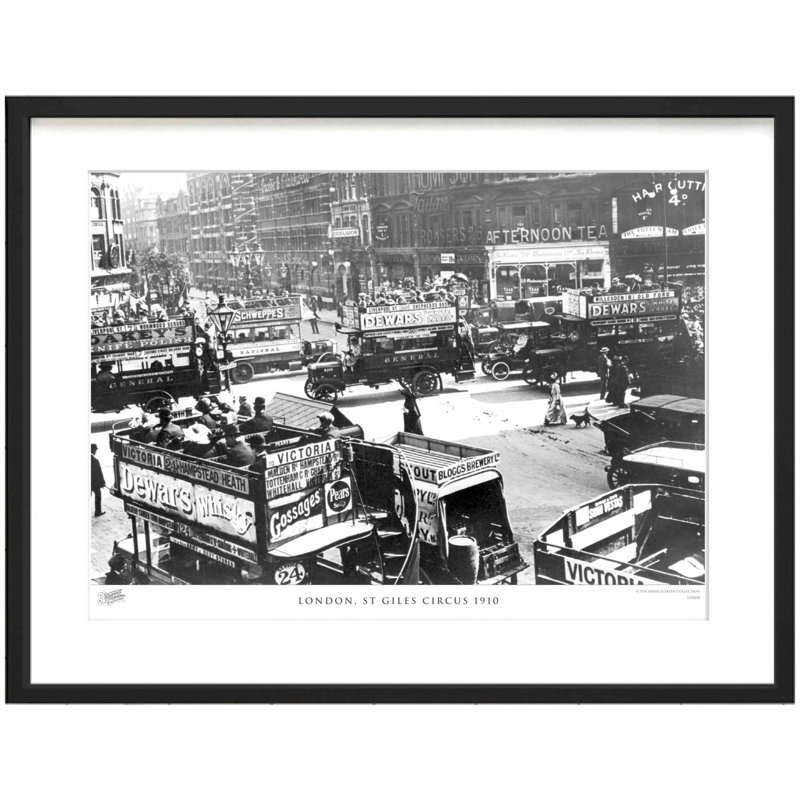 London, St Giles Circus 1910 by Francis Frith - Single Picture Frame Print, 40cm H x 50cm W x 2.3cm D