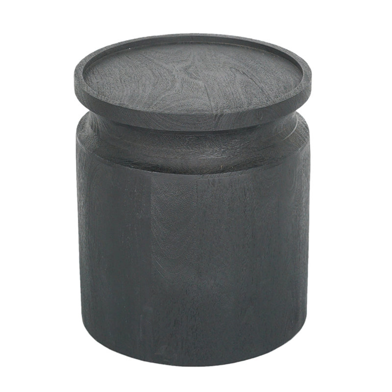 Table d'appoint cylindrique en bois noir
