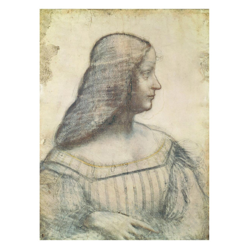 Portrait of Isabella d'Esté (1474-1539) par Leonardo Da Vinci - Estampe numérique, H 28 po x l 22 po
