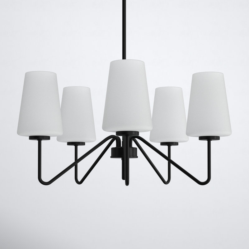 Higginson 5 - Light Chandelier in Black, Black