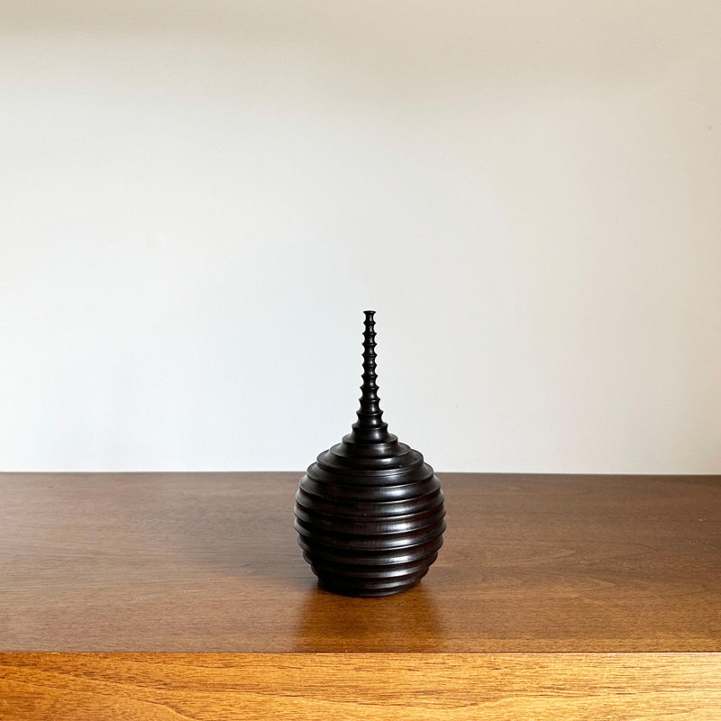 Ebony Wood Collection Wood Jar, 6.8"