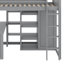 Lit mezzanine simple avec tablettes et garde-robe-702283793