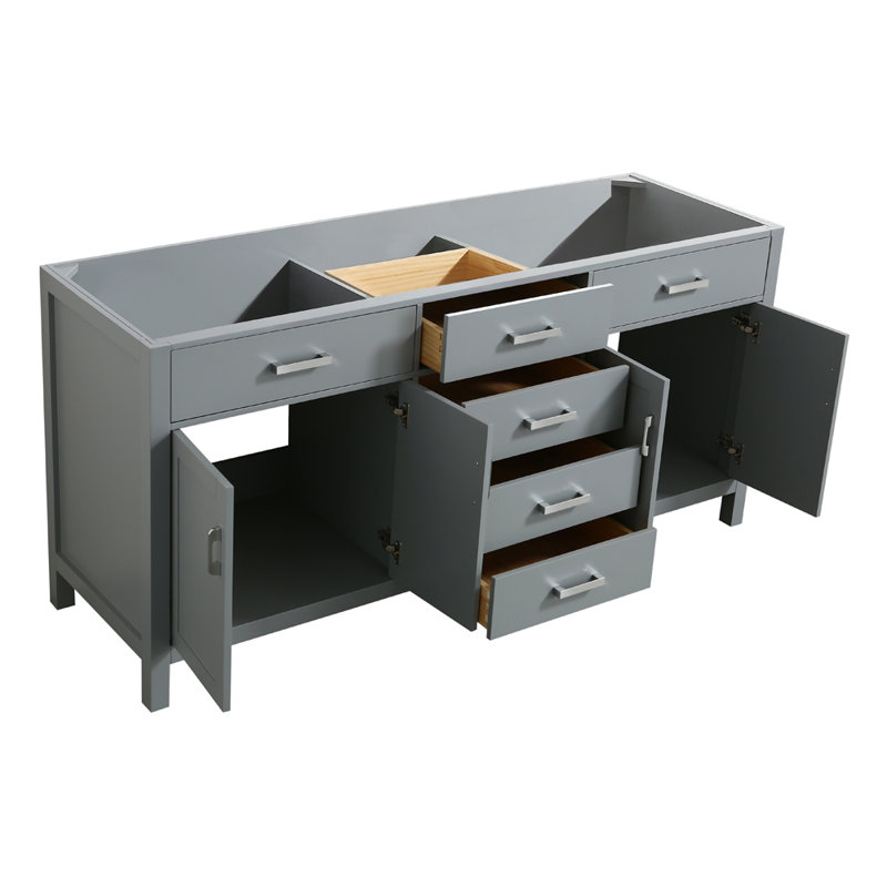 Petrel 72'' Double Bathroom Vanity Base Only, Gray