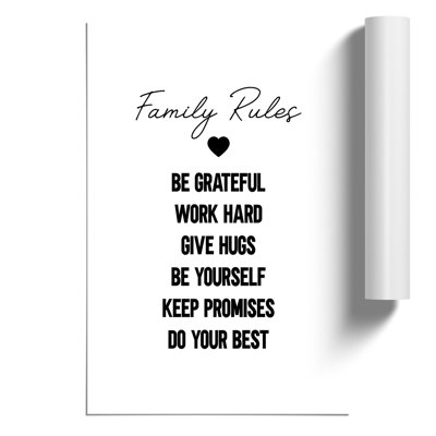 Family Rules - Frameless Print