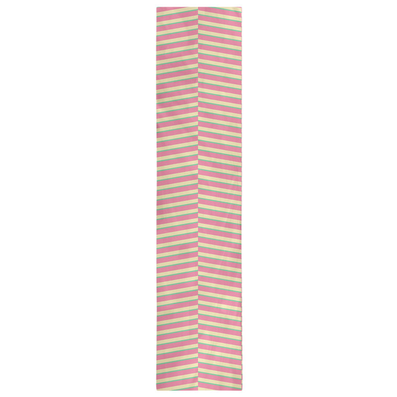 Fractured Stripes Table Runner, 16" x 72", Pink/Light Yellow