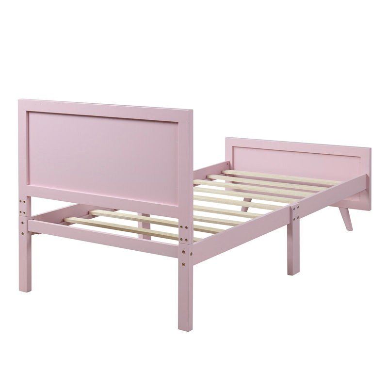 Sommier en bois avec sommier et base de lit, Rose