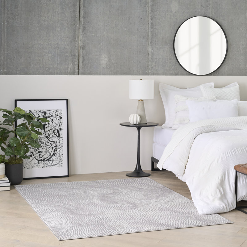 Alim Abstract Machine Made Area Rug, Rectangle 119 x 180 cm, Grey
