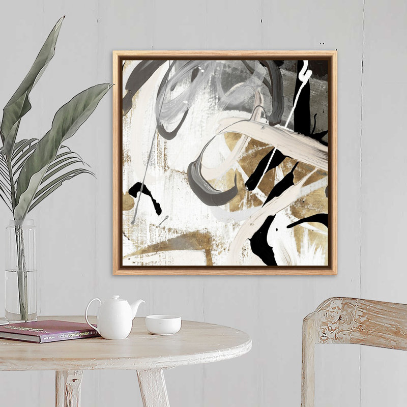 " Tangled I " Painting Print, Floater Framed Canvas, Natural, 25.25" H x 25.25" W