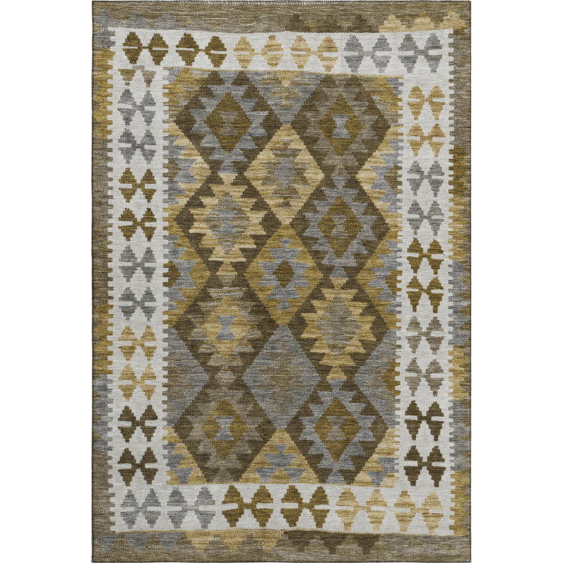 Premium Machine Washable Mayfield AMF1915 Tribal Rug, Rectangle 2'6" x 3'10"