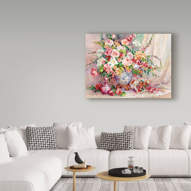 « victorias trésors », reproduction de peinture à l’acrylique sur toile tendue, H 35 po x l 47 po x P 2 po