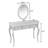 Elegant Luxury Silver Makeup Vanity With Classic Oval Mirror And 3 Drawers For Jewelry Storage, , High - Quality Metal Rails, Construction, Ideal Living Room, Bedroom, Hallway Stylish Dressing Table