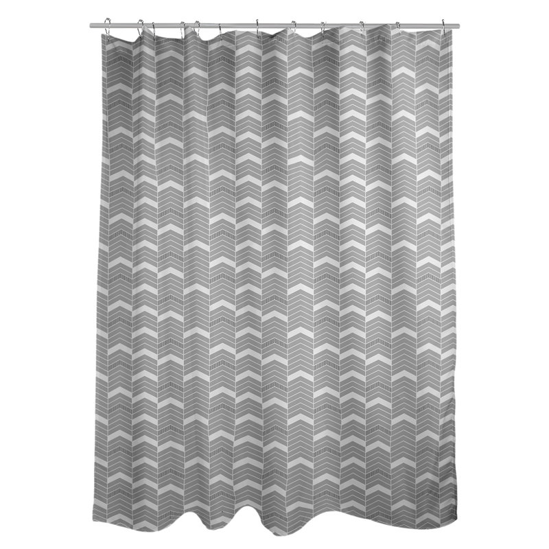 Rideau de douche simple à chevrons, Noir