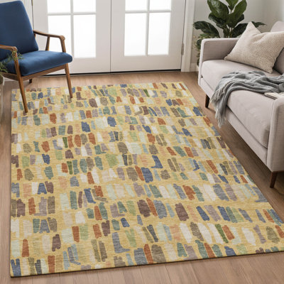 Premium Machine Washable Mayfield AMF2377 Abstract Rug
