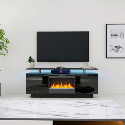 Ivy Bronx TV Stand With Fireplace For Living Room, Minimalist TV Stand For Home