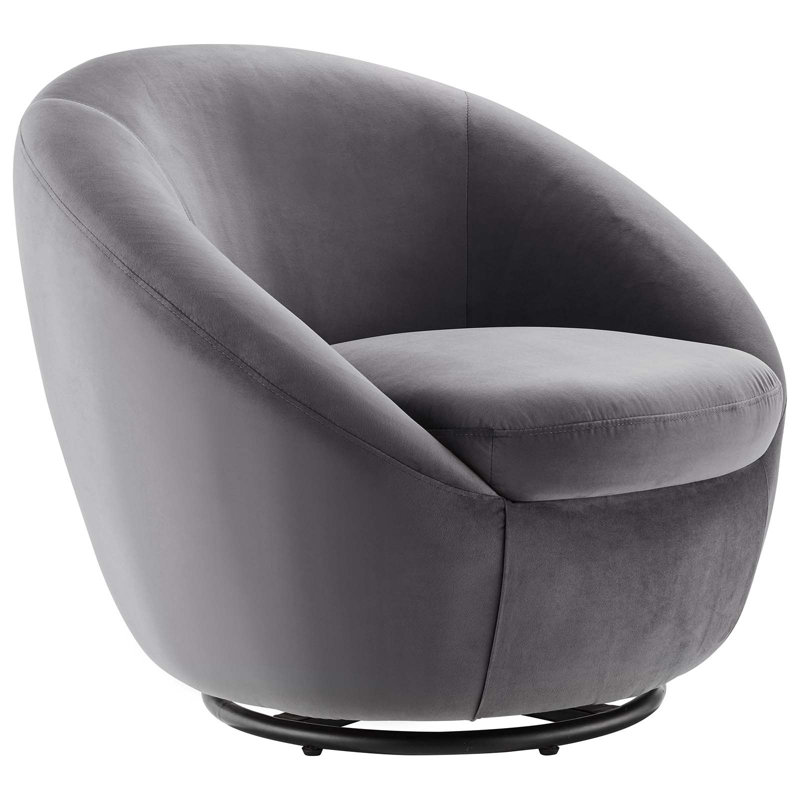 Modway Buttercup Performance Velvet Performance Velvet Swivel Chair, Gray