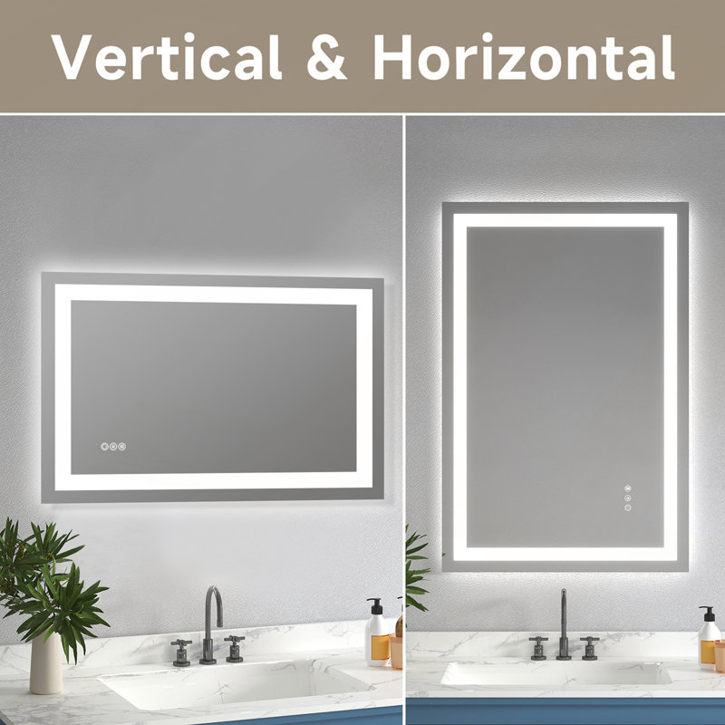 Miroir 24 po x 36 po sans cadre avec lumière DEL