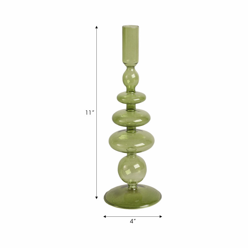 Candlestick Candle Holder, Green
