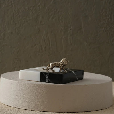 Square Ashtray with Lion Design