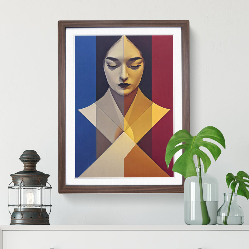 Angles Of A Woman Abstract - Wall Art, 34cm H x 25cm W, Walnut Framed