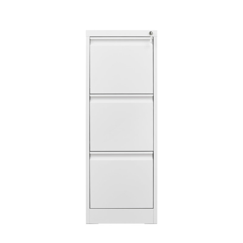 3-Drawer Lockable Vertical Filing Cabinet | Steel File Storage for Letter, Legal, A4 & F4 with Silent Full-Extension Slides & Anti-Tilt Safety for Home Office